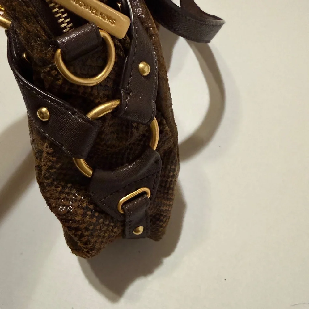 Michael Kors Brown Python Embossed Leather Satchel